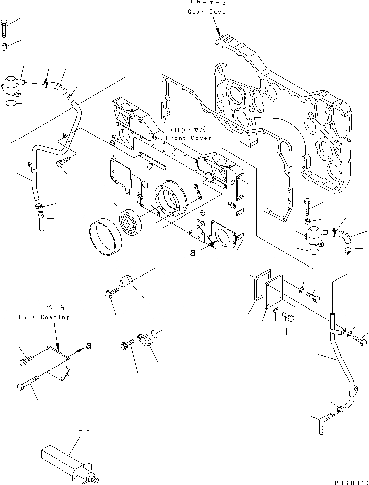 Схема запчастей Komatsu SA12V140-1E-A - САПУН И ПЕРЕДН. УПЛОТНЕНИЕ(№89-) ДВИГАТЕЛЬ
