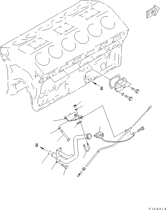 Схема запчастей Komatsu SA12V140-1E-A - МАСЛОНАЛИВНОЙ ПАТРУБОК(№-9) ДВИГАТЕЛЬ