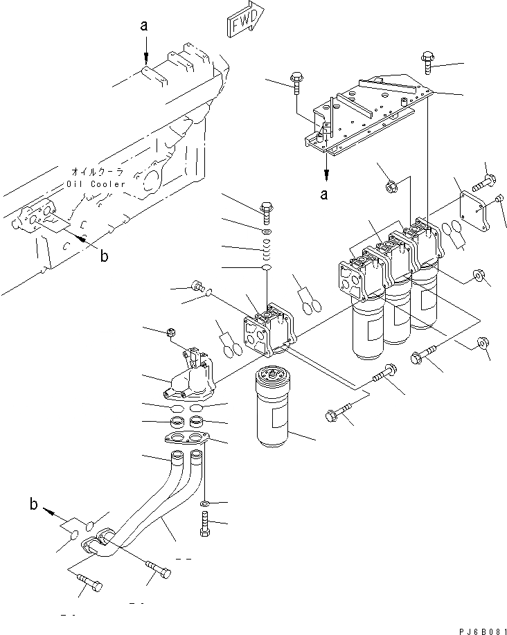 Схема запчастей Komatsu SA12V140-1E-A - МАСЛ. ФИЛЬТР(№-) ДВИГАТЕЛЬ