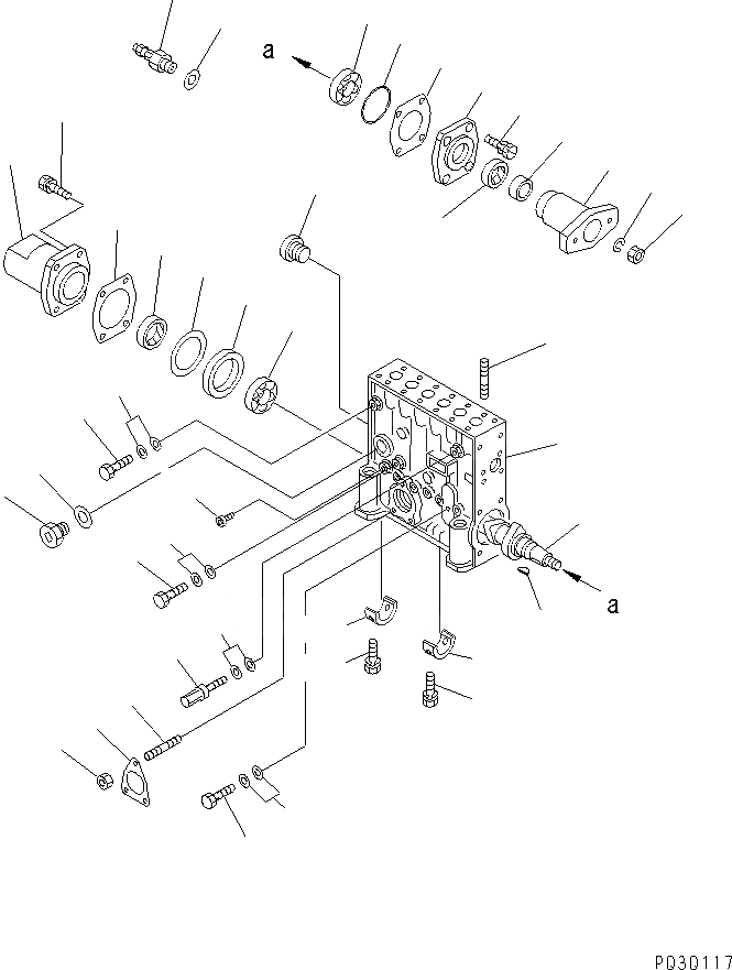Схема запчастей Komatsu SA12V140-1E-A - ТОПЛ. НАСОС (НАСОС) (ПРАВ.) (/) (ВНУТР. ЧАСТИ)(№98-) ДВИГАТЕЛЬ