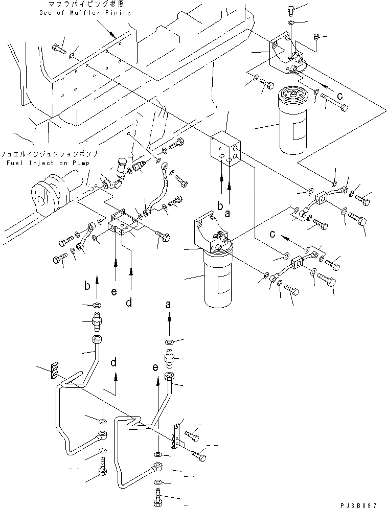 Схема запчастей Komatsu SA12V140-1E-A - ТОПЛИВН. ФИЛЬТР.(№9-) ДВИГАТЕЛЬ