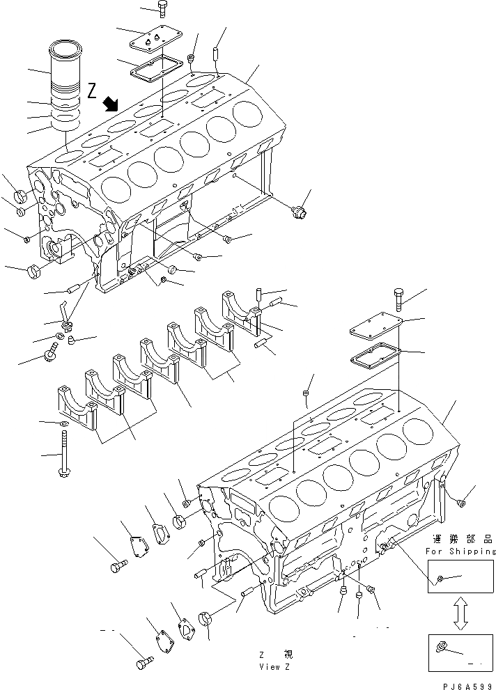 Схема запчастей Komatsu SA12V140-1R-A - БЛОК ЦИЛИНДРОВ (ВОДН. ОХЛАЖД. СПЕЦ-Я.)(№-88) ДВИГАТЕЛЬ