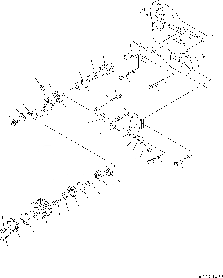 Схема запчастей Komatsu SA12V140-1R-A - НАТЯЖНОЙ РОЛИК (- DEC.)(№-) ДВИГАТЕЛЬ