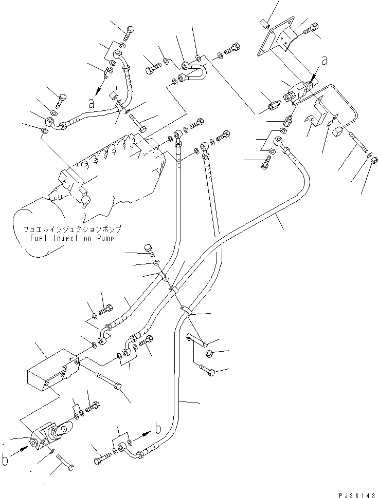 Схема запчастей Komatsu SA12V140-1C-A - ТОПЛИВОПРОВОД. (/) (ЛЕВ. ГРУПП.) (ДЛЯ ЭЛЕКТРИЧ. РЕГУЛЯТОРА)(№-) ДВИГАТЕЛЬ
