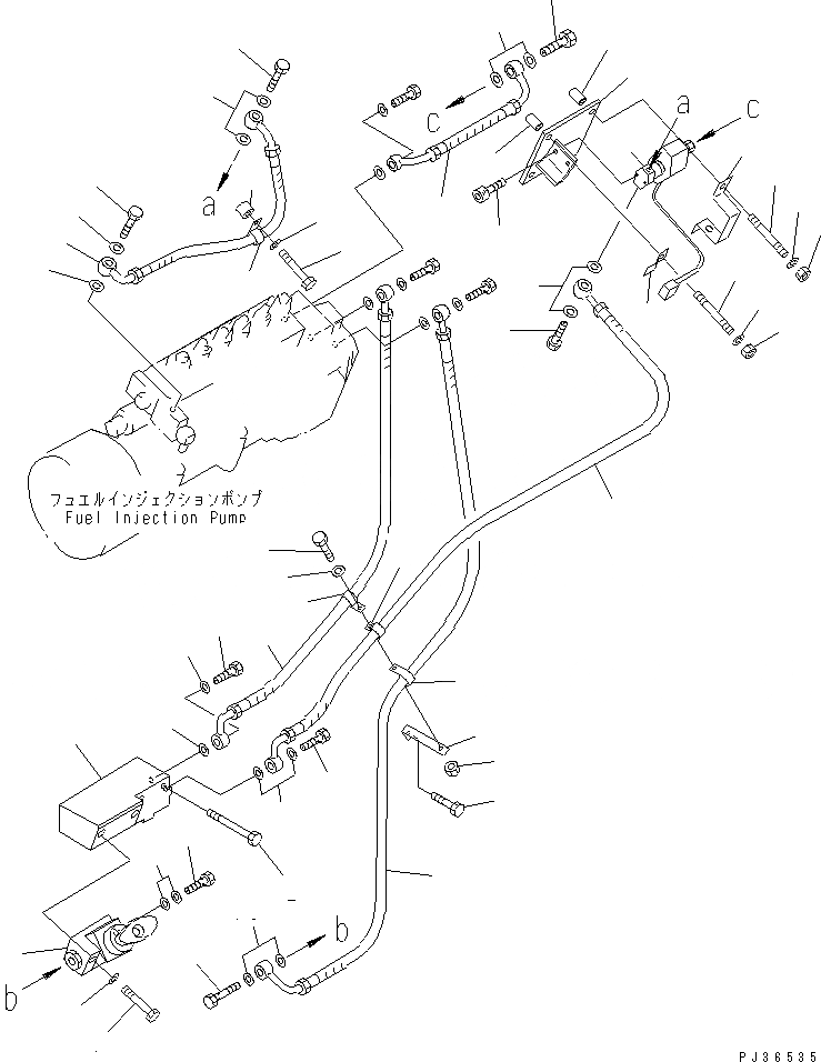 Схема запчастей Komatsu SA12V140-1C-A - ТОПЛИВОПРОВОД. (/) (ЛЕВ. ГРУПП.) (ДЛЯ ЭЛЕКТРИЧ. РЕГУЛЯТОРА)(№7-7) ДВИГАТЕЛЬ