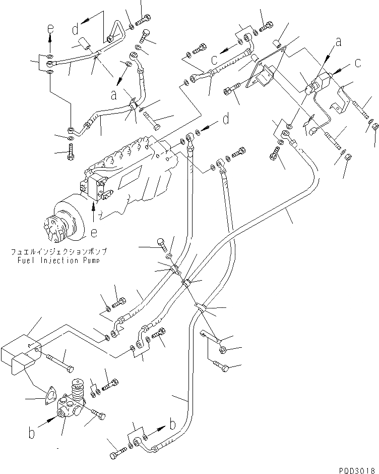 Схема запчастей Komatsu SA12V140-1C-A - ТОПЛИВОПРОВОД. (/) (ЛЕВ. ГРУПП.) (ДЛЯ ЭЛЕКТРИЧ. РЕГУЛЯТОРА)(№8-) ДВИГАТЕЛЬ