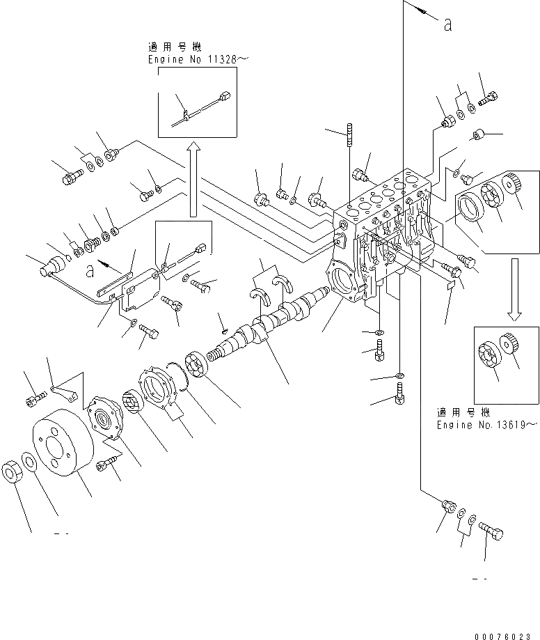 Схема запчастей Komatsu SA12V140-1S-A - ТОПЛ. НАСОС (НАСОС) (ЛЕВ.) (/) (ДЛЯ ЭЛЕКТРИЧ. РЕГУЛЯТОРА) (ВНУТР. ЧАСТИ)(№-) ДВИГАТЕЛЬ