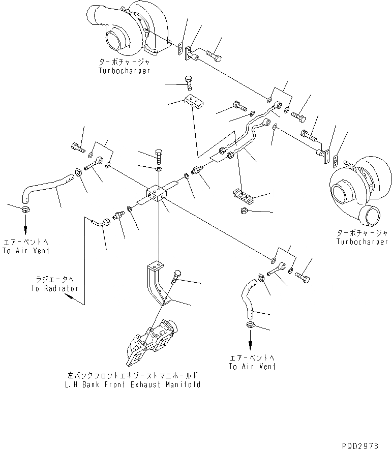 Схема запчастей Komatsu SA12V140-1U-A - ТУРБОНАГНЕТАТЕЛЬ ОХЛАЖД-Е (ВОДН. ВЫПУСКН. ЛИНИЯ) (ВОДН. ОХЛАЖД. СПЕЦ-Я.)(№8-) ДВИГАТЕЛЬ