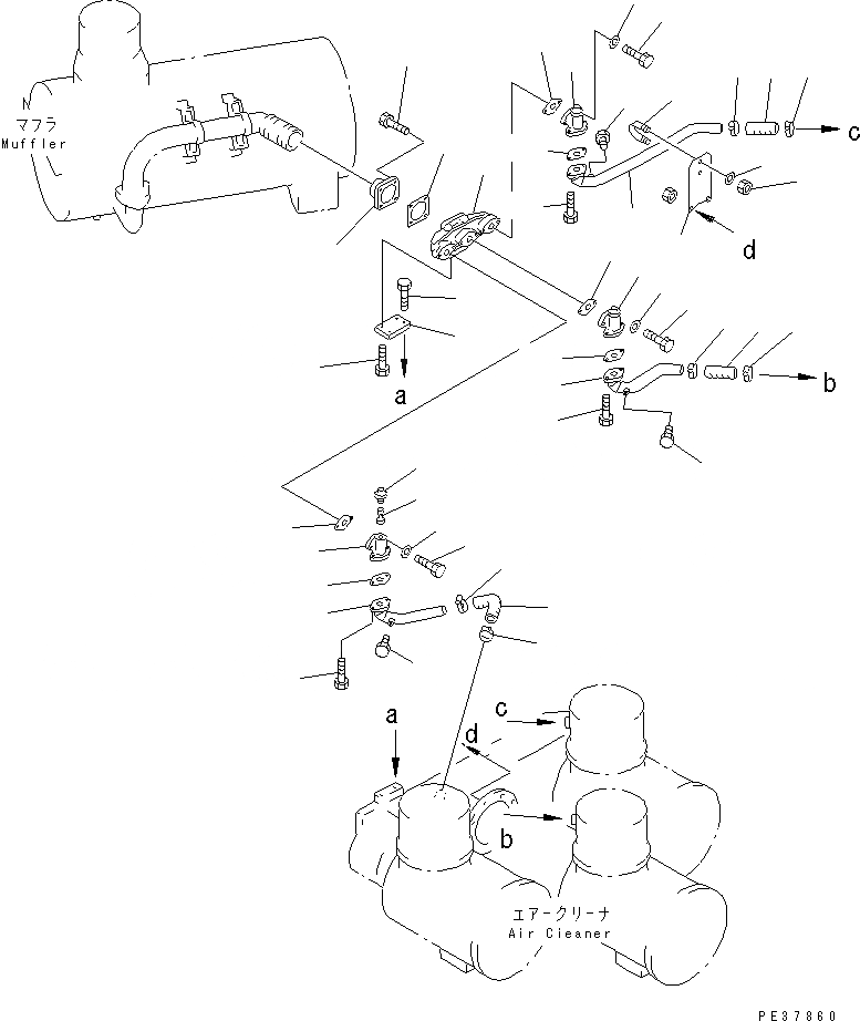 Схема запчастей Komatsu SA12V170-1D-A - ЭЖЕКТОР ВЫХЛОПНЫХ ГАЗОВ(№-8) ДВИГАТЕЛЬ