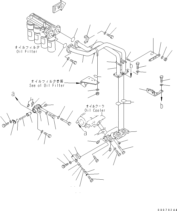 Схема запчастей Komatsu SA12V170-1D-A - МАСЛ. ФИЛЬТР ТРУБЫ И ПОРШЕНЬ ОХЛАДИТЕЛЬ(№9-) ДВИГАТЕЛЬ