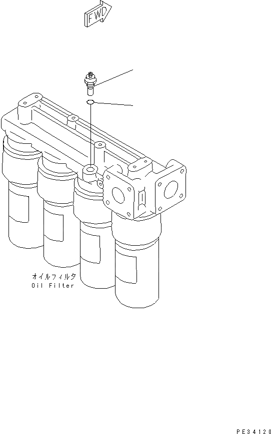 Схема запчастей Komatsu SA12V170-1D-A - МАСЛ. ДАТЧИК ДАВЛЕНИЯ(№-) ДВИГАТЕЛЬ
