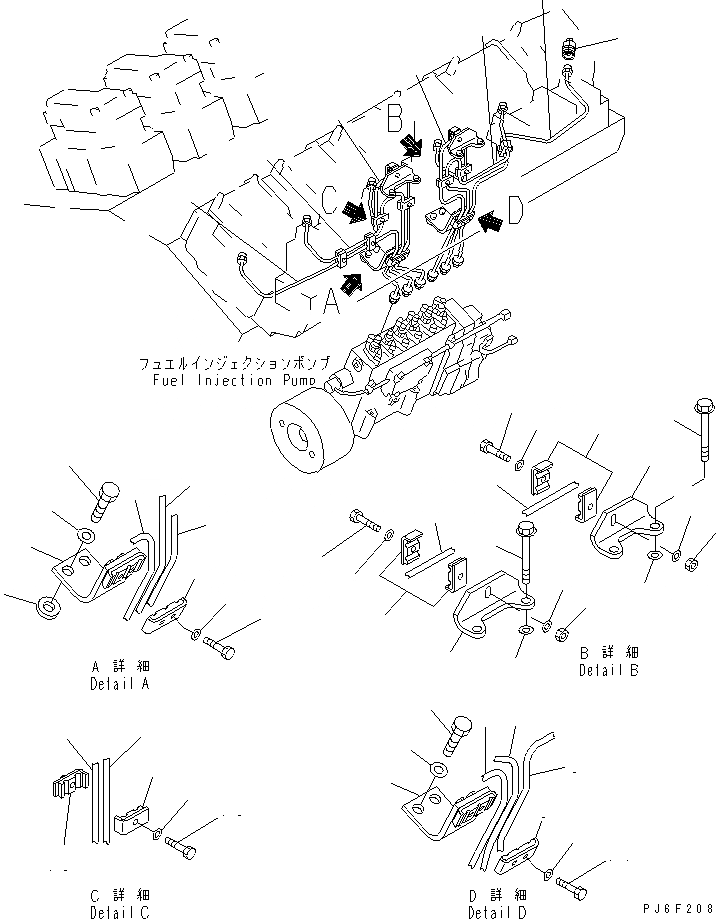 Схема запчастей Komatsu SA12V140-1R-A - ТОПЛ. НАСОС ТРУБЫ (/) (ЛЕВ. ГРУПП.) (ДЛЯ ЭЛЕКТРИЧ. РЕГУЛЯТОРА)(№979-) ДВИГАТЕЛЬ