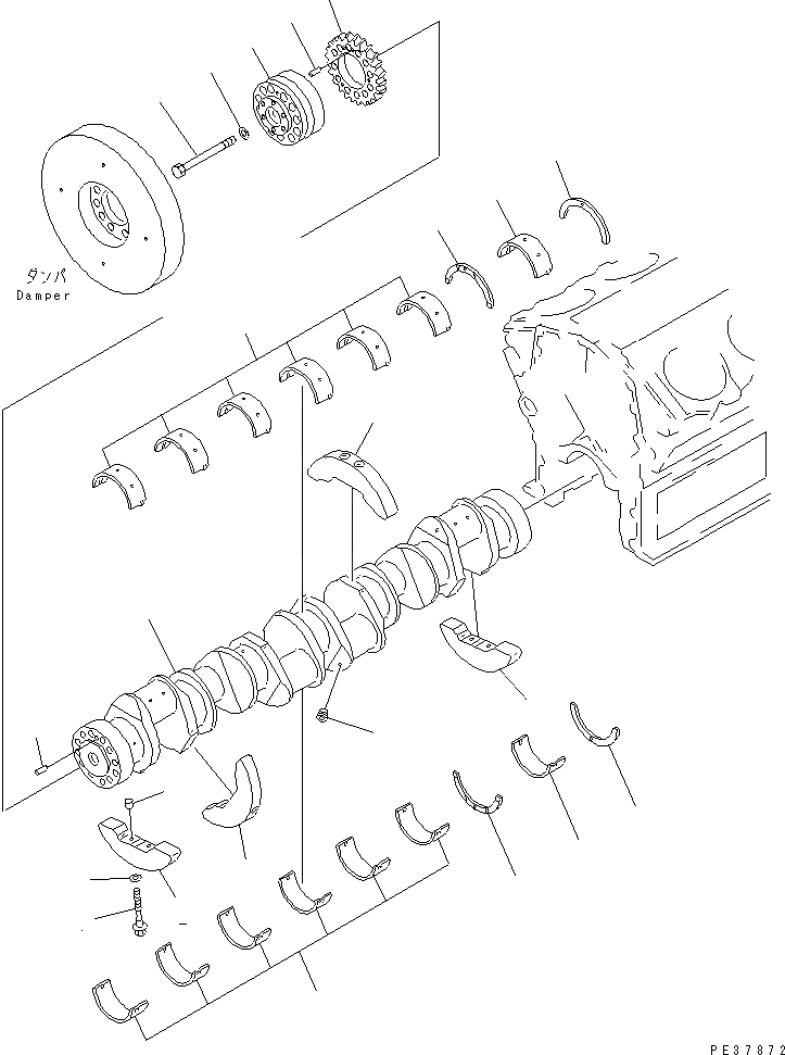 Схема запчастей Komatsu SA12V170-1D-EA - КОЛЕНВАЛ(№-) ДВИГАТЕЛЬ