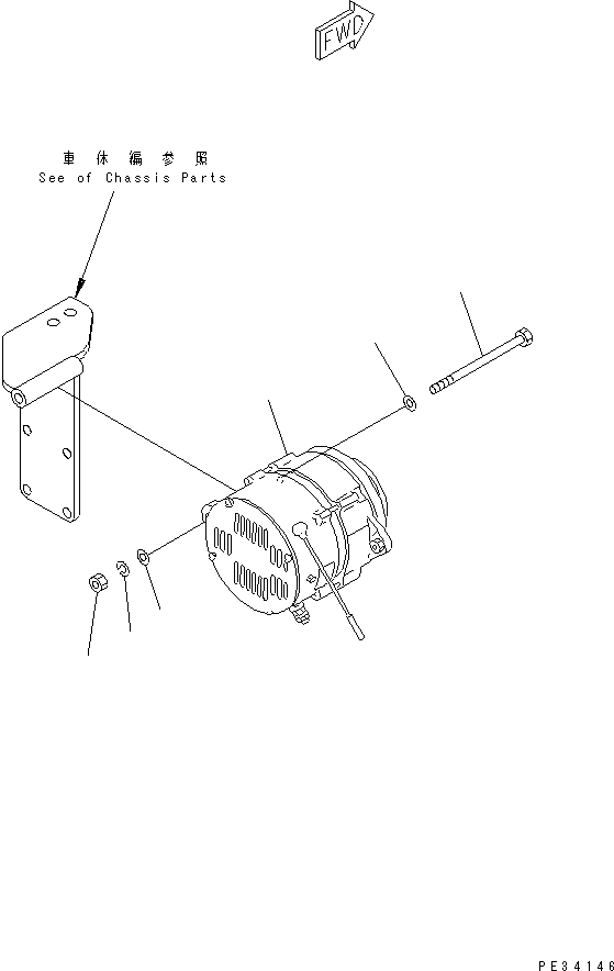 Схема запчастей Komatsu SA12V170-1D-EA - ГЕНЕРАТОР (7A) (ШАССИ КРЕПЛЕНИЕ)(№-8) ДВИГАТЕЛЬ