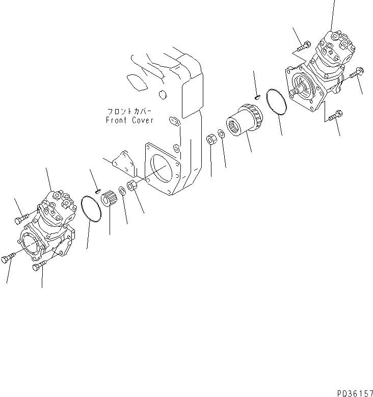 Схема запчастей Komatsu SA12V140-1S-TA - КОМПРЕССОР И КРЕПЛЕНИЕ(№-) ДВИГАТЕЛЬ