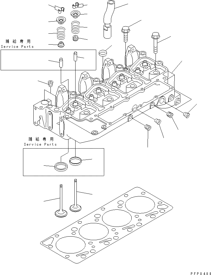 Схема запчастей Komatsu SA4D102E-1AC - ГОЛОВКА ЦИЛИНДРОВ ДВИГАТЕЛЬ