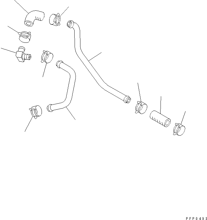 Схема запчастей Komatsu SA4D102E-1AC - ПОСЛЕОХЛАДИТЕЛЬ ВОДН. ГИДРОЛИНИЯ ДВИГАТЕЛЬ