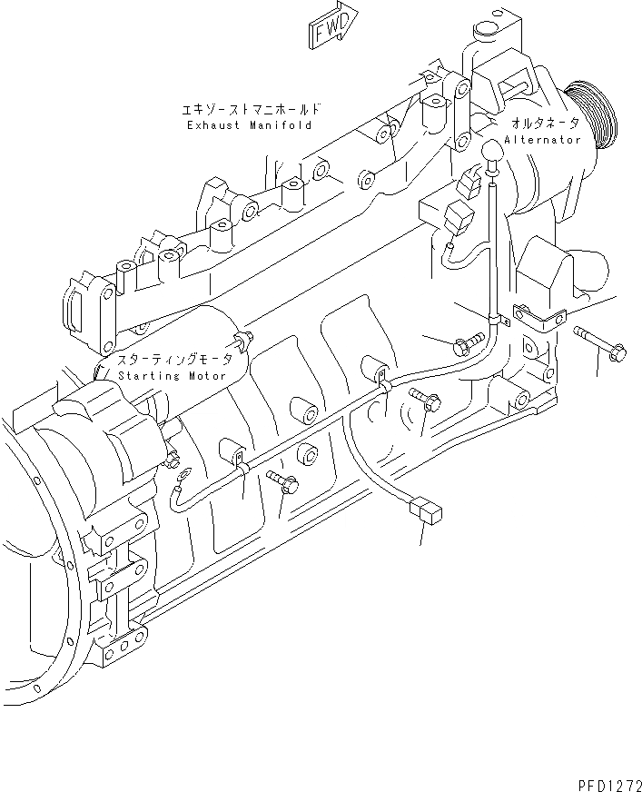 Схема запчастей Komatsu SA6D102E-1C-Z - ПРОВОДКА(№-88) ДВИГАТЕЛЬ