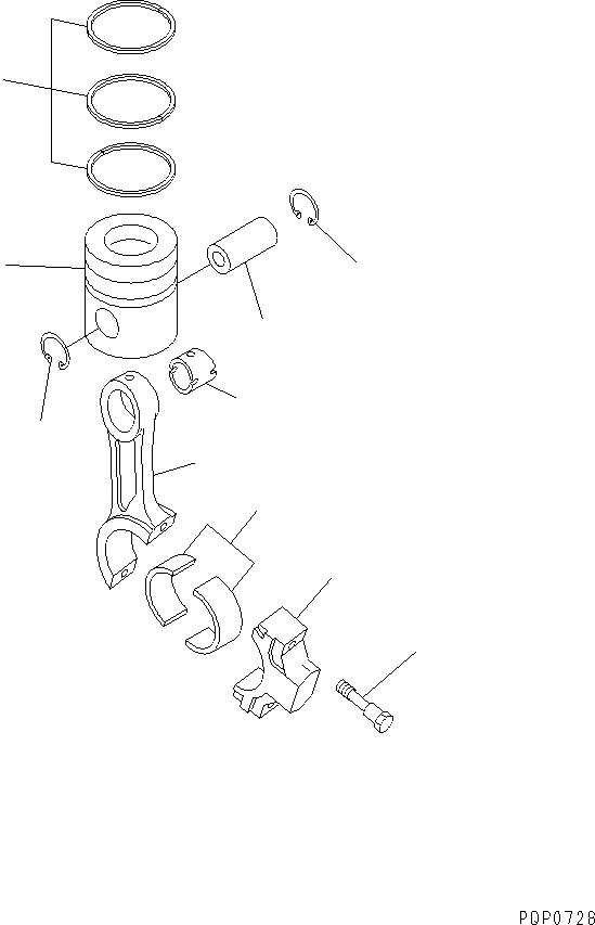 Схема запчастей Komatsu SA6D102E-1AC - ПОРШЕНЬ И ШАТУН(№88-) ДВИГАТЕЛЬ