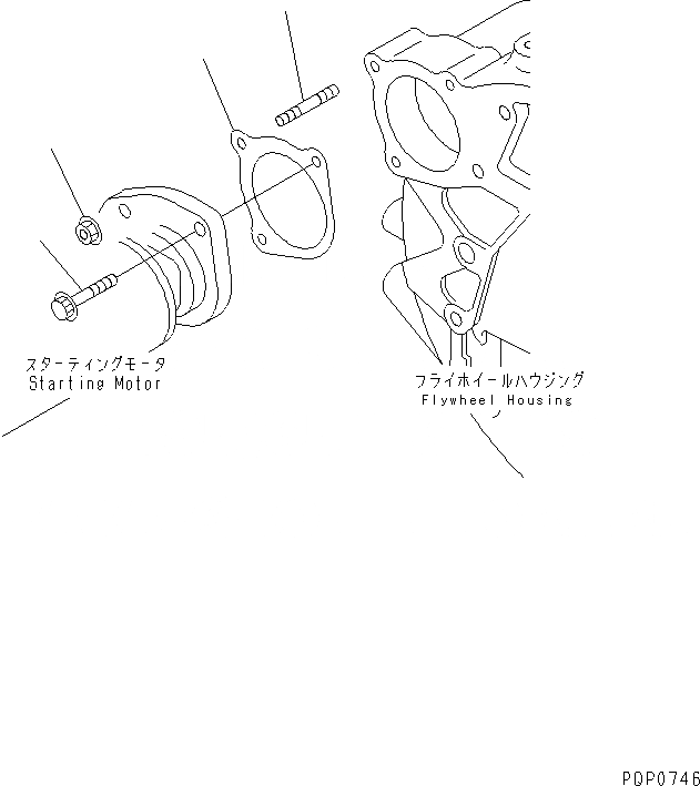 Схема запчастей Komatsu SA6D102E-1AC - КРЕПЛЕНИЕ СТАРТЕРА(№88-) ДВИГАТЕЛЬ
