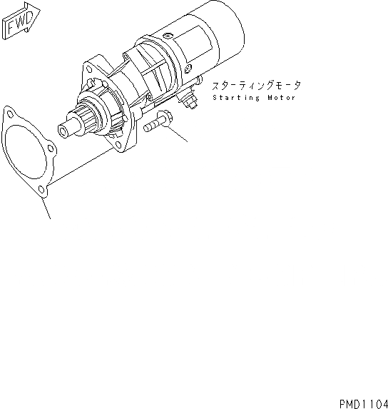 Схема запчастей Komatsu SA6D102E-1C - КРЕПЛЕНИЕ СТАРТЕРА (.KW)(№7-) ДВИГАТЕЛЬ