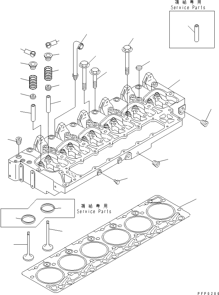 Схема запчастей Komatsu SA6D102E-1AA - ГОЛОВКА ЦИЛИНДРОВ ДВИГАТЕЛЬ