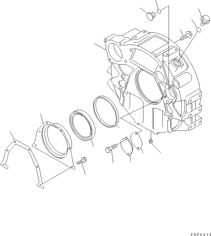 Схема запчастей Komatsu SA6D102E-1-GD - КАРТЕР МАХОВИКА ДВИГАТЕЛЬ