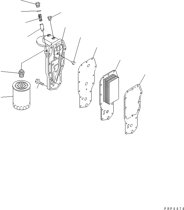 Схема запчастей Komatsu SA6D102E-1-GD - МАСЛООХЛАДИТЕЛЬ И МАСЛ. ФИЛЬТР ДВИГАТЕЛЬ