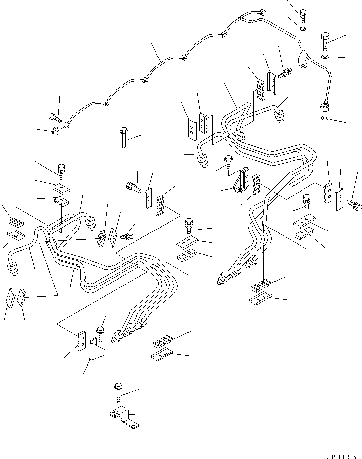 Схема запчастей Komatsu SA6D102E-1-GD - ТРУБКИ ВПРЫСКА ДВИГАТЕЛЬ