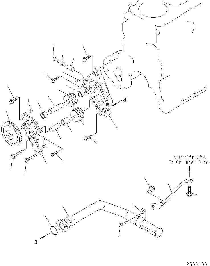 Схема запчастей Komatsu SA6D108-1A - СМАЗЫВ. НАСОС И ВСАСЫВ. PIPE СИСТЕМА СМАЗКИ МАСЛ. СИСТЕМА