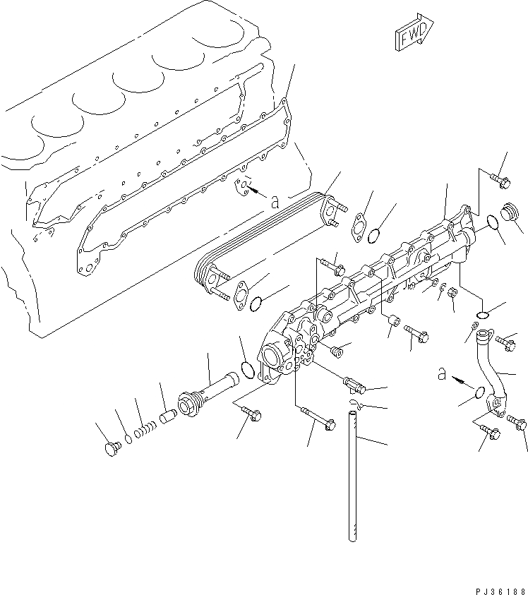 Схема запчастей Komatsu SA6D108-1A - СИСТЕМА СМАЗКИ МАСЛООХЛАДИТЕЛЬ СИСТЕМА СМАЗКИ МАСЛ. СИСТЕМА