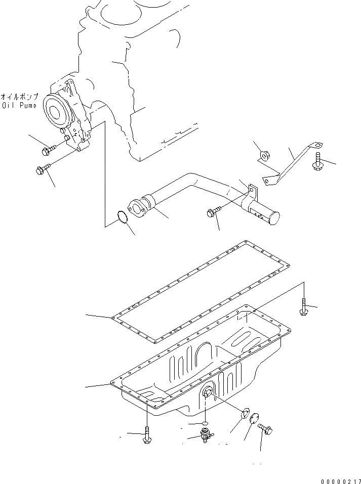 Схема запчастей Komatsu SA6D108-1A-7C - МАСЛЯНЫЙ ПОДДОН И ВСАСЫВАЮЩИЙ ПАТРУБОК(№8-) ДВИГАТЕЛЬ