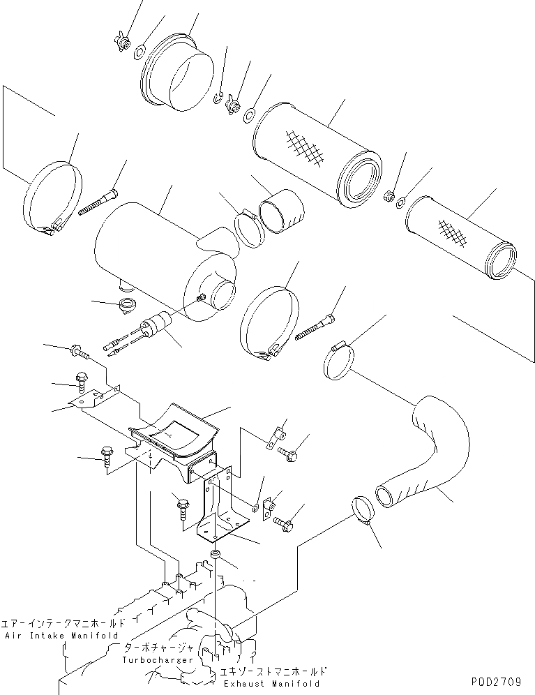 Схема запчастей Komatsu SA6D108-1G-7 - ВОЗДУХООЧИСТИТЕЛЬ (ДВОЙНОЙ ЭЛЕМЕНТ ТИП) (С ИНДИКАТОР ПЫЛИ ЭЛЕКТРОНН.)(№9-) ДВИГАТЕЛЬ