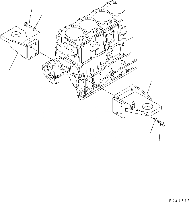 Схема запчастей Komatsu SA6D108-1G-7 - КРЕПЛЕНИЕ ДВИГАТЕЛЯ(№77-) ДВИГАТЕЛЬ
