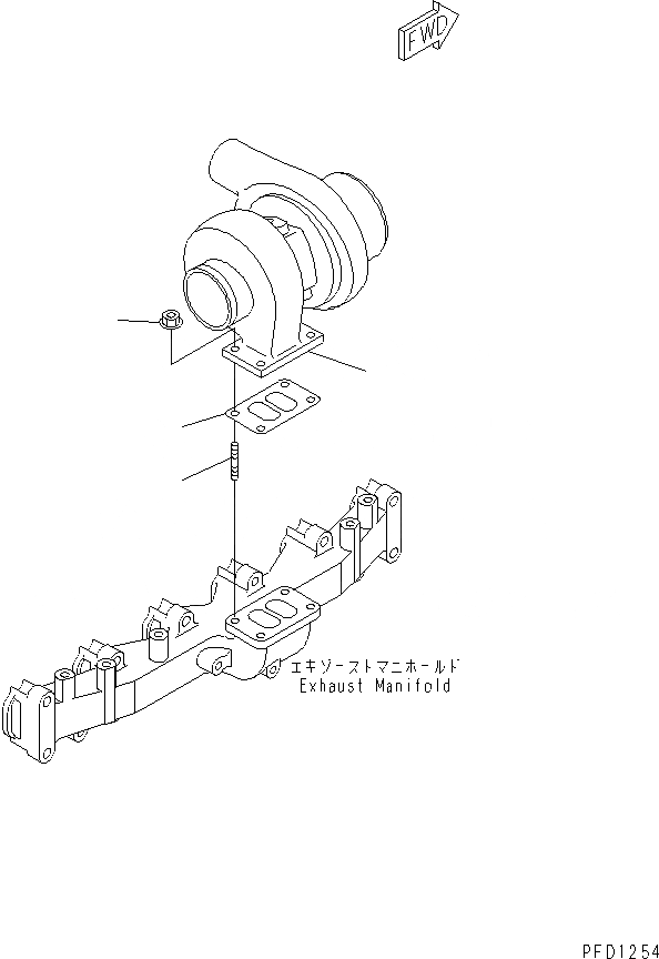 Схема запчастей Komatsu SA6D102E-1C-7 - КРЕПЛЕНИЕ ТУРБОНАГНЕТАТЕЛЯ(№-99) ДВИГАТЕЛЬ
