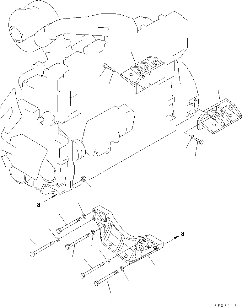 Схема запчастей Komatsu SA6D140-1FF-G - КРЕПЛЕНИЕ ДВИГАТЕЛЯ(№798-) ДВИГАТЕЛЬ
