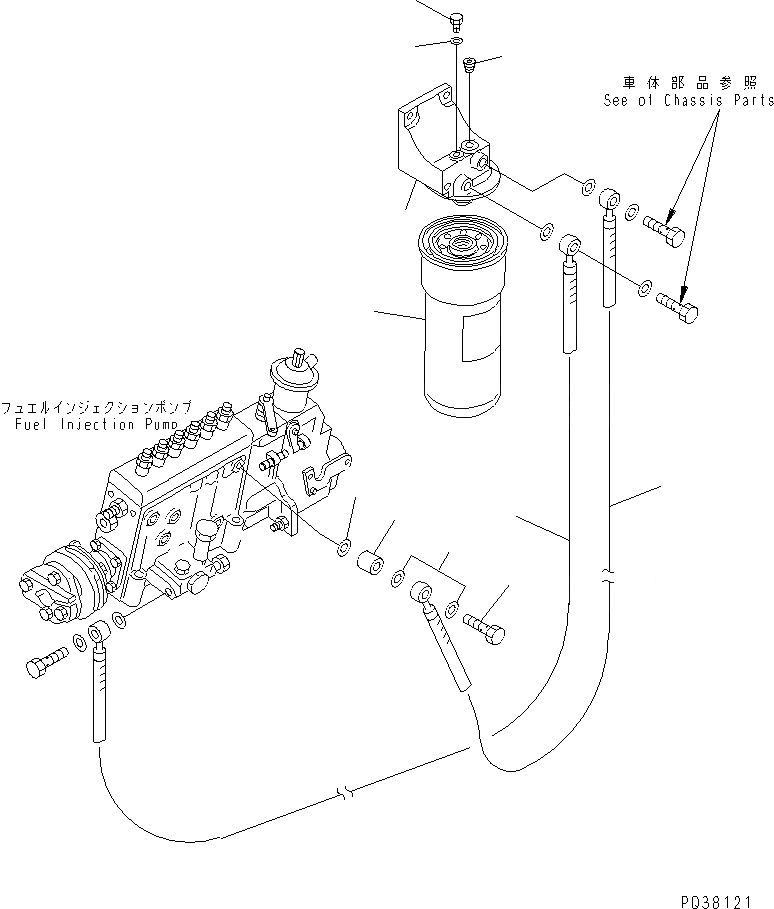 Схема запчастей Komatsu SA6D140-1FF-G - ТОПЛИВН. ФИЛЬТР.(№798-) ДВИГАТЕЛЬ
