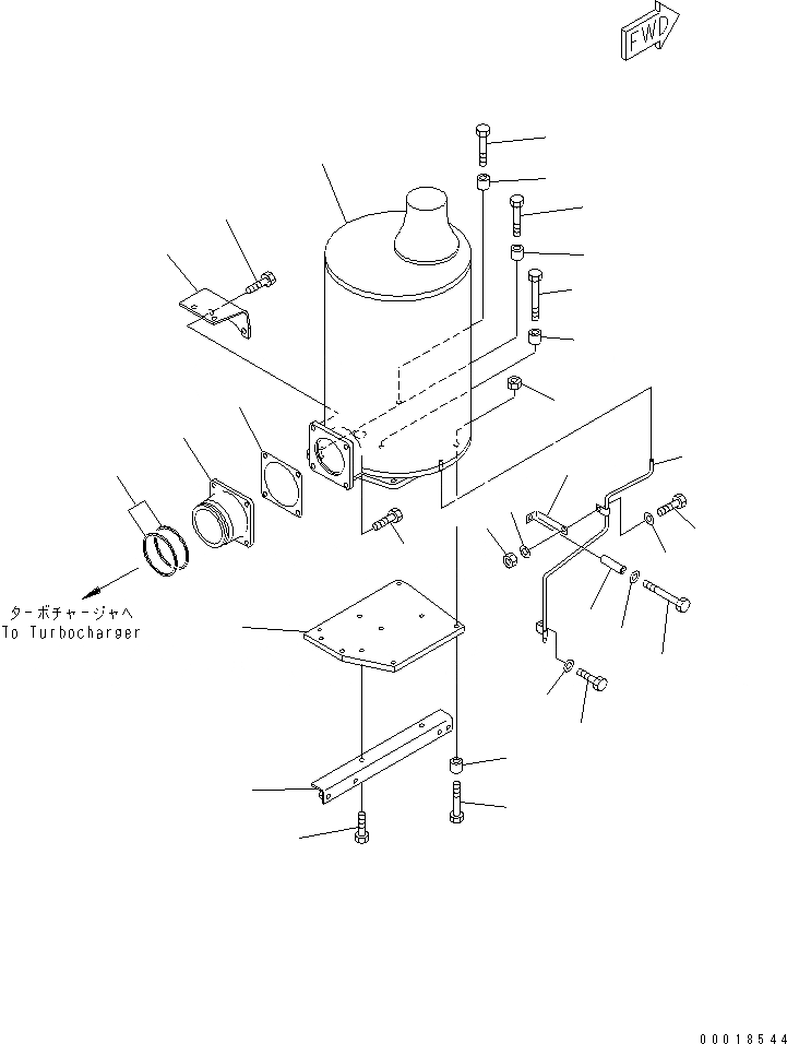 Схема запчастей Komatsu SA6D140E-2A-7D - ГЛУШИТЕЛЬ (ДЛЯ RADIAL УПЛОТНЕНИЕ ТИП ВОЗДУХООЧИСТИТЕЛЬ)(№-) ДВИГАТЕЛЬ