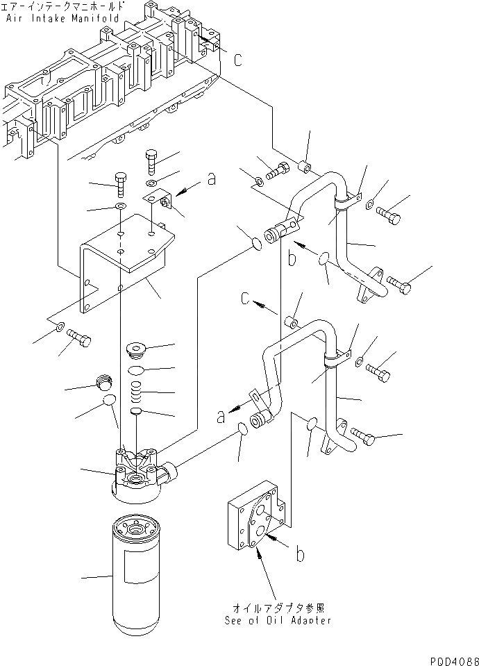 Схема запчастей Komatsu SA6D140E-2A-7D - МАСЛ. ФИЛЬТР (МОРОЗОУСТОЙЧИВ. СПЕЦИФИКАЦИЯ)(№987-) ДВИГАТЕЛЬ