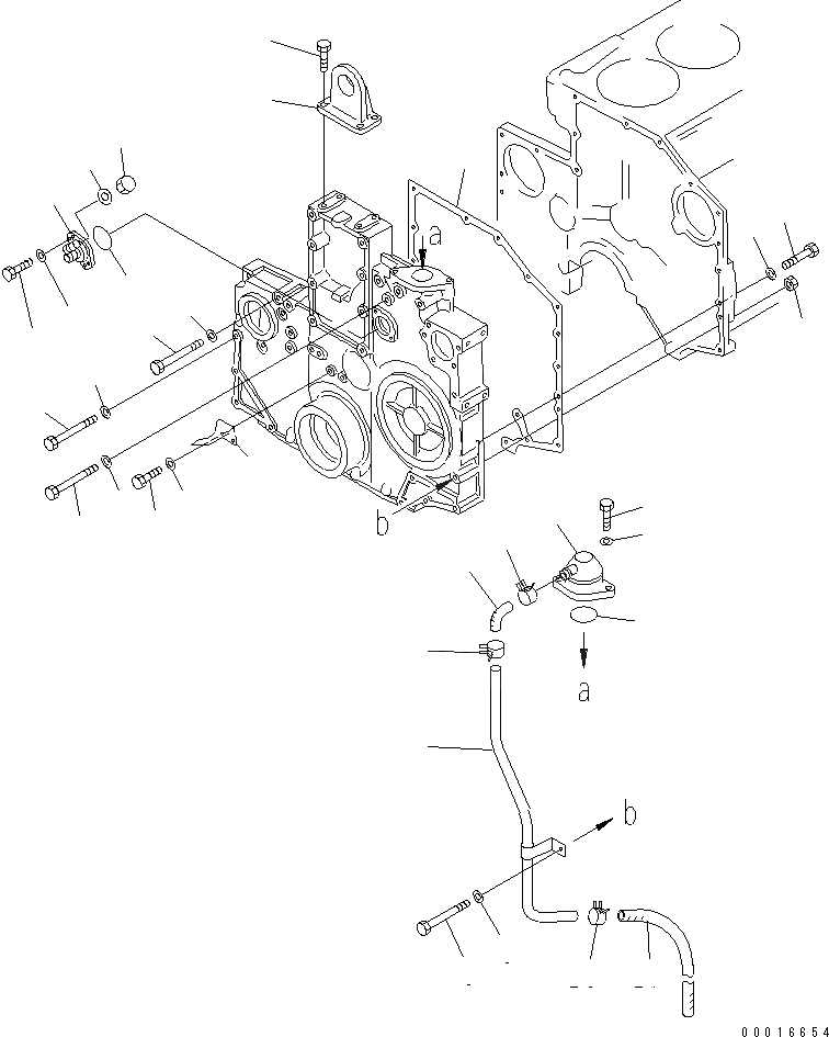 Схема запчастей Komatsu SA6D140-1B-G - ЭЛЕМЕНТЫ ПЕРЕДН. КРЫШКИ(№9-) ДВИГАТЕЛЬ