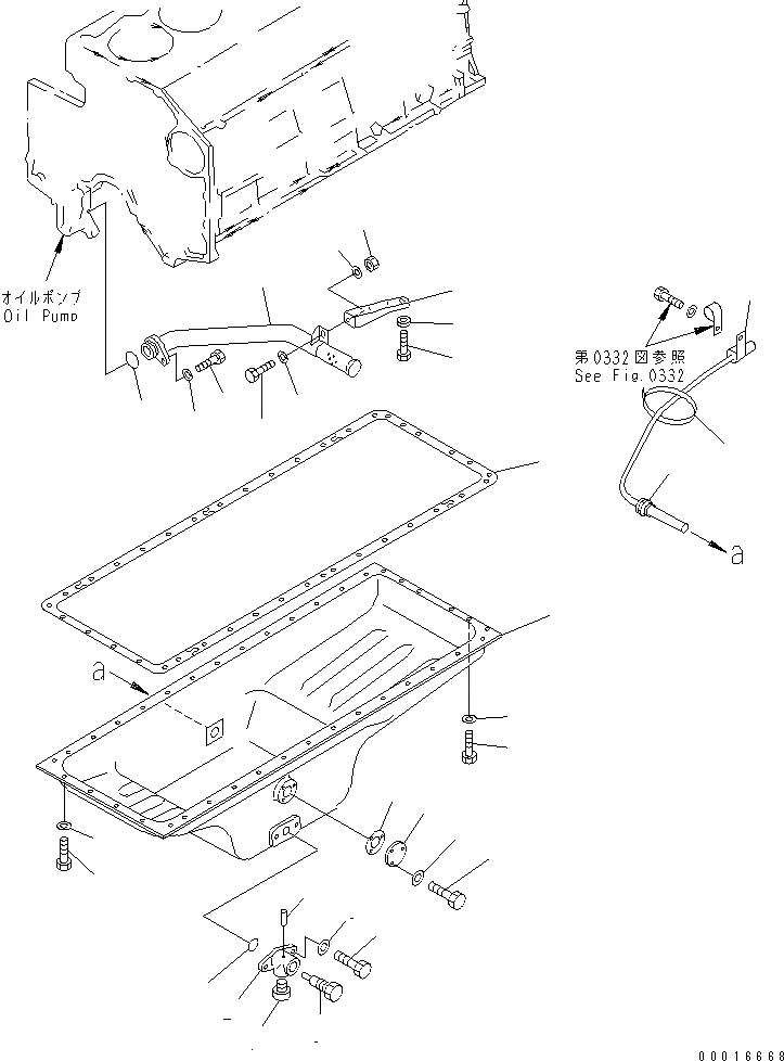 Схема запчастей Komatsu SA6D140-1B-G - МАСЛЯНЫЙ ПОДДОН И ВСАСЫВАЮЩИЙ ПАТРУБОК (МОРОЗОУСТОЙЧИВ. СПЕЦИФИКАЦИЯ.) (С ДАТЧИК УР-НЯ МАСЛА)(№898-) ДВИГАТЕЛЬ