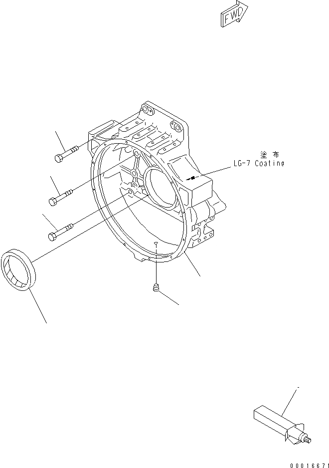 Схема запчастей Komatsu SA6D140-1B-G - КАРТЕР МАХОВИКА(№898-) ДВИГАТЕЛЬ