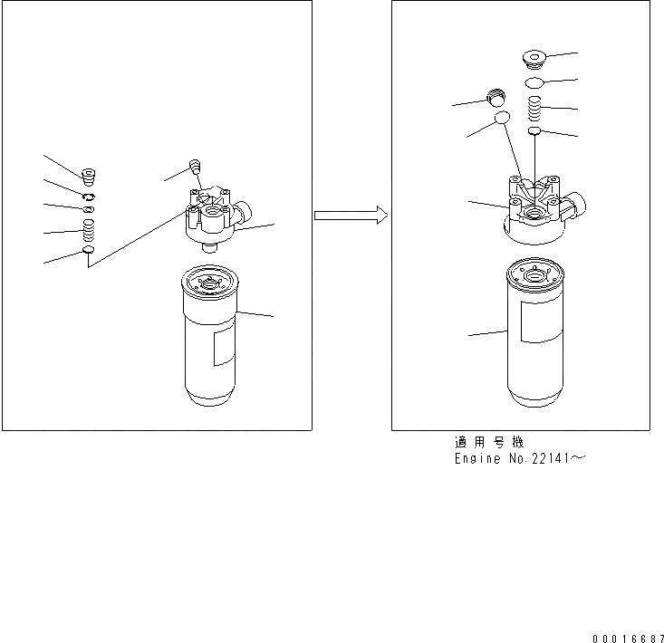 Схема запчастей Komatsu SA6D140-1B-G - МАСЛ. ФИЛЬТР(№898-997) ДВИГАТЕЛЬ