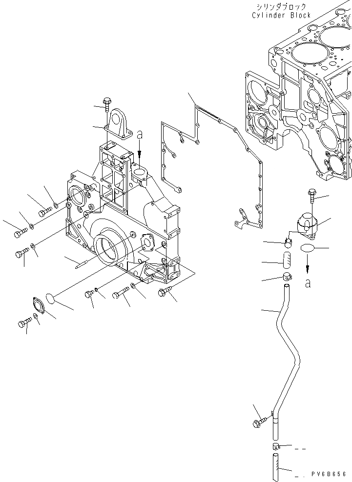 Схема запчастей Komatsu SA6D140E-3B-7 - ПЕРЕДН. КРЫШКАКРЕПЛЕНИЕ И САПУН (МОРОЗОУСТОЙЧИВ. СПЕЦИФИКАЦИЯ) ДВИГАТЕЛЬ