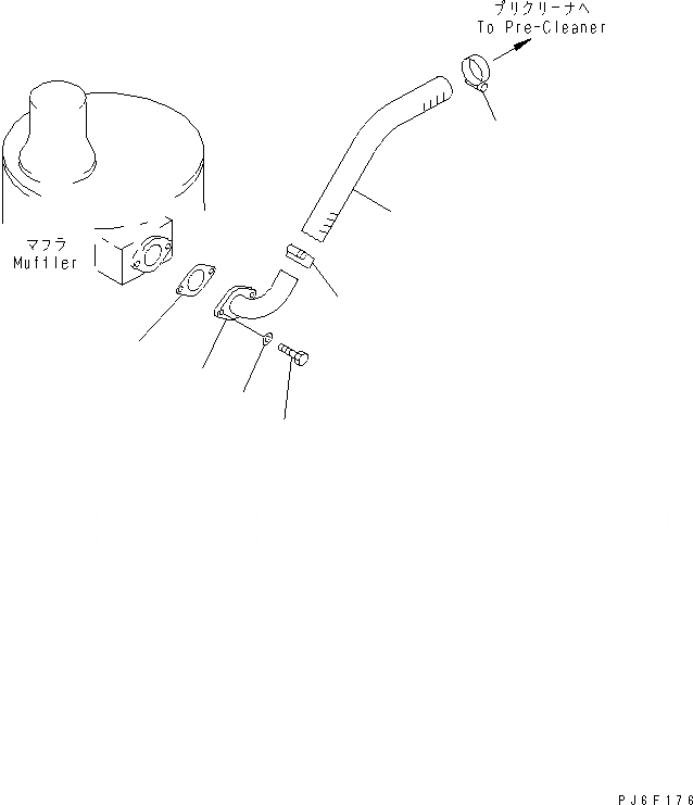 Схема запчастей Komatsu SA6D140E-2D-7 - ЭЖЕКТОРНАЯ ТРУБА (БЕЗ ТЕРМОЗАЩИТА)(№7-) ДВИГАТЕЛЬ