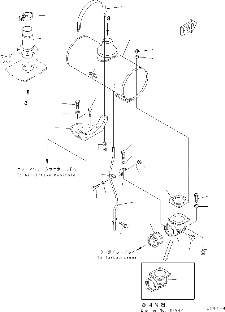 Схема запчастей Komatsu SA6D140-1EE-G - ГЛУШИТЕЛЬ(№779-8777) ДВИГАТЕЛЬ