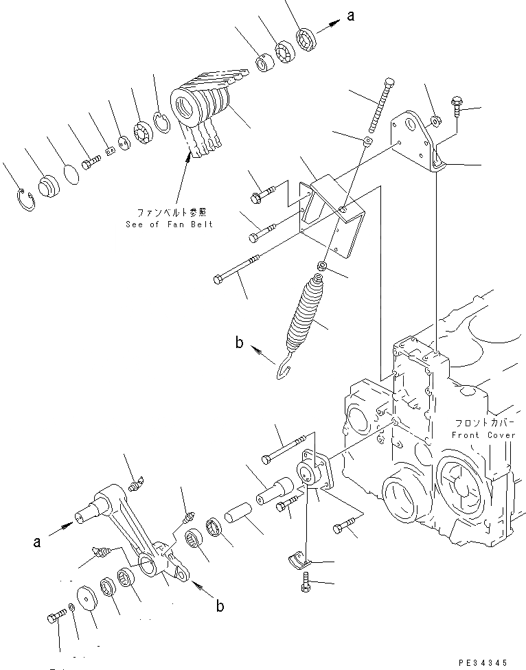 Схема запчастей Komatsu SA6D140-1EE-G - НАТЯЖНОЙ РОЛИК(№78-) ДВИГАТЕЛЬ