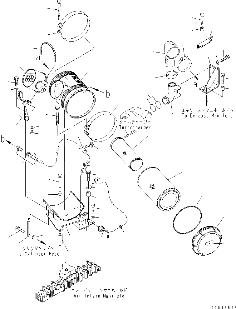 Схема запчастей Komatsu SA6D140E-2A-7 - ВОЗДУХООЧИСТИТЕЛЬ (С ТЕРМОЗАЩИТА) (RADIAL УПЛОТНЕНИЕ ТИП)(№-) ДВИГАТЕЛЬ
