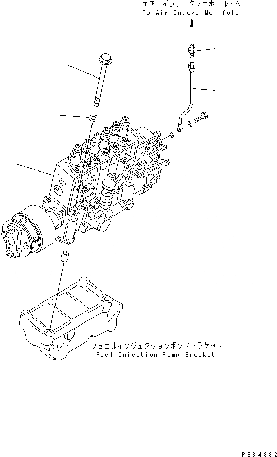 Схема запчастей Komatsu SA6D140E-2A-7 - КРЕПЛЕНИЕ ТОПЛ. НАСОСА ДВИГАТЕЛЬ