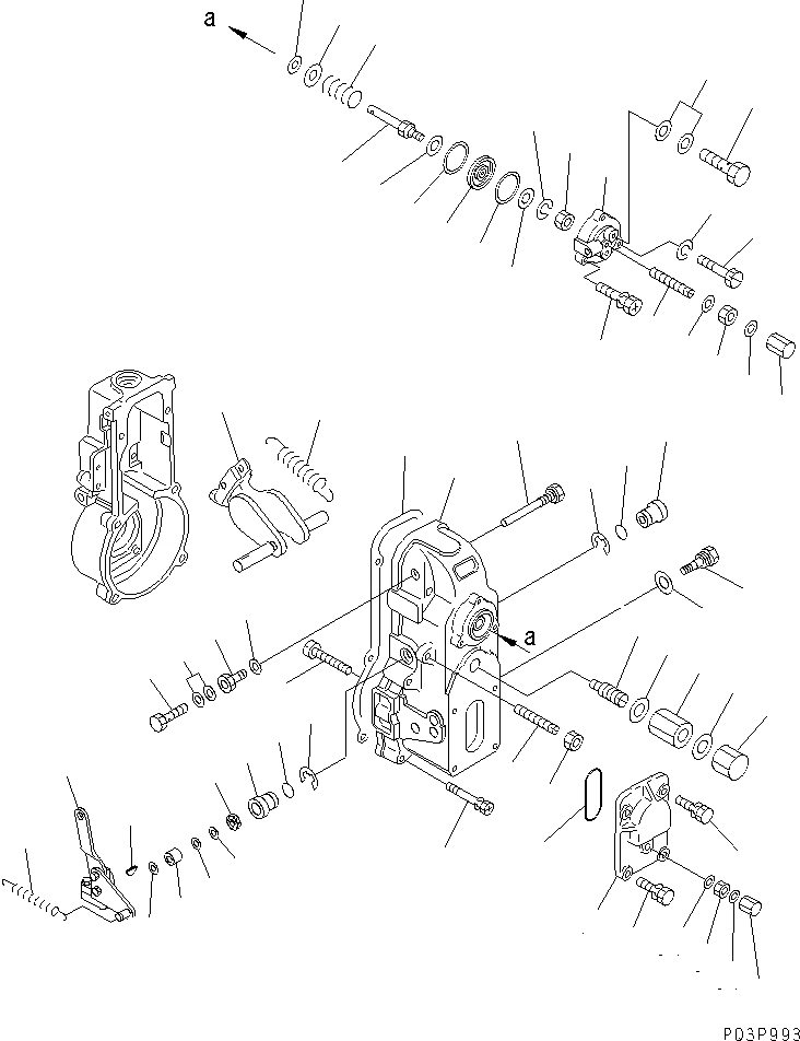 Схема запчастей Komatsu SA6D140E-2A-7 - ТОПЛ. НАСОС (РЕГУЛЯТОР) (/) (ВНУТР. ЧАСТИ) ДВИГАТЕЛЬ